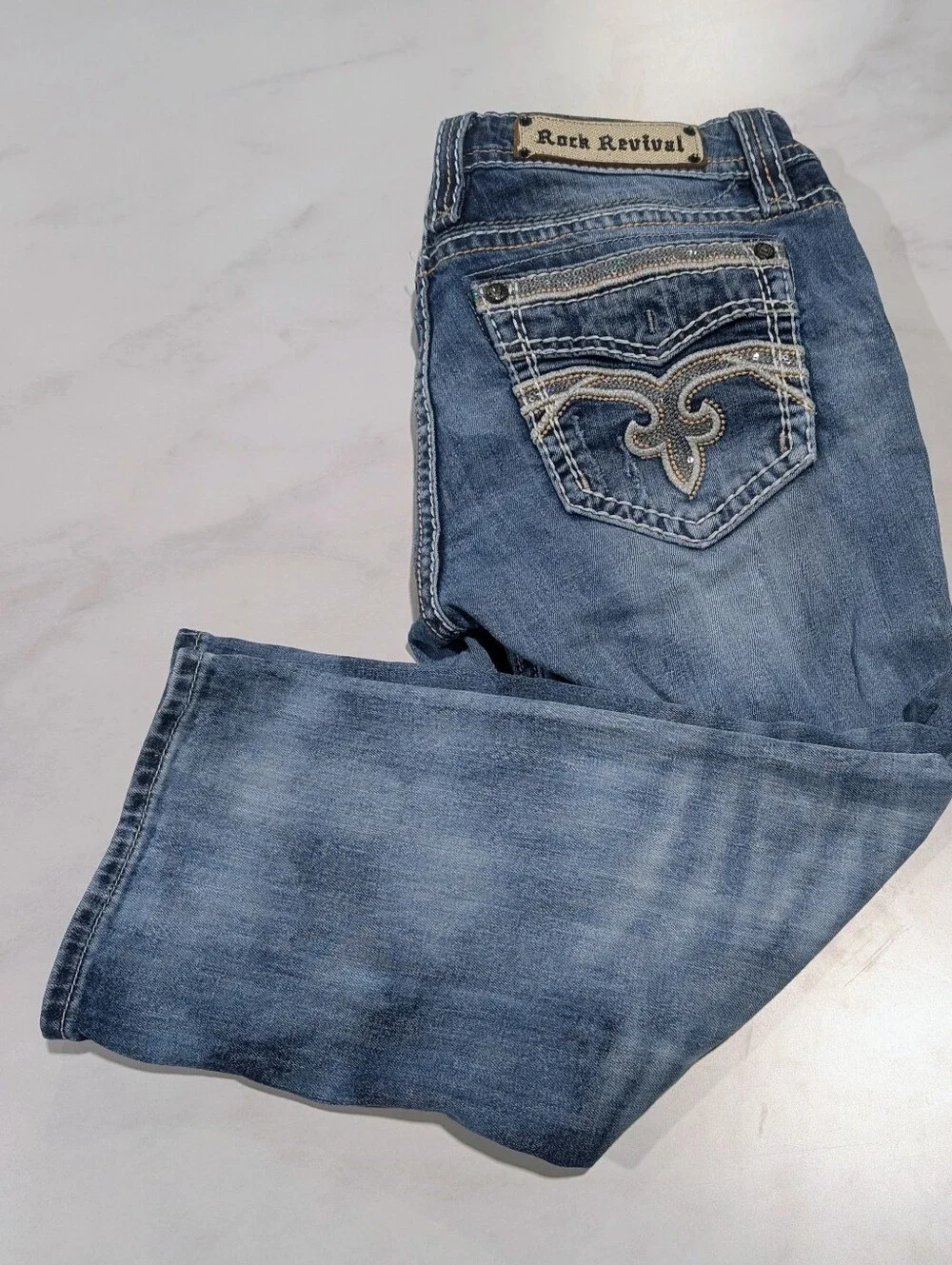 Rock Revival Light Blue Denim Capri Jean